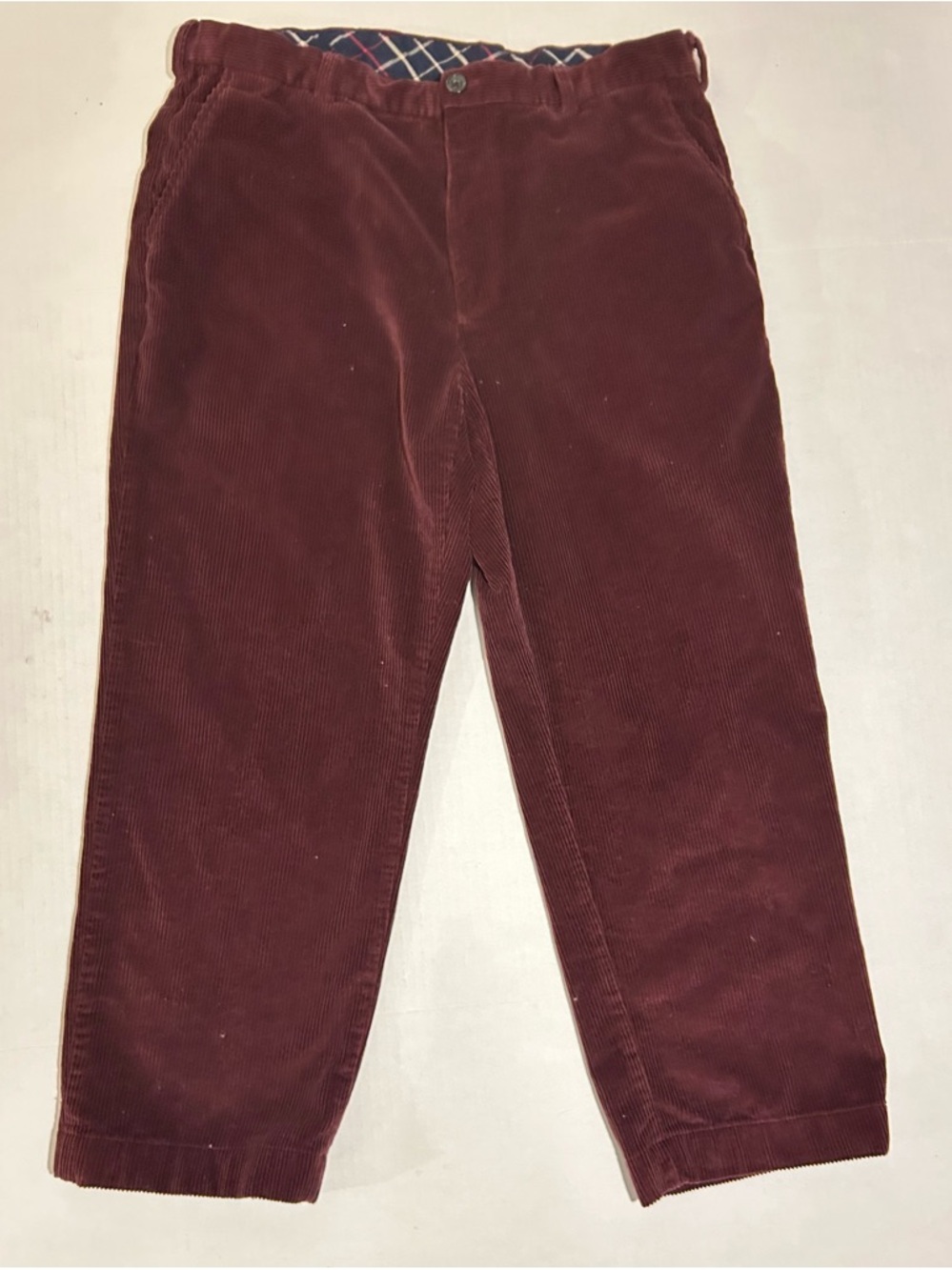 Brooks Brothers 346 Corduroy Pants Men’s 37x26 Burgundy Straight Casual